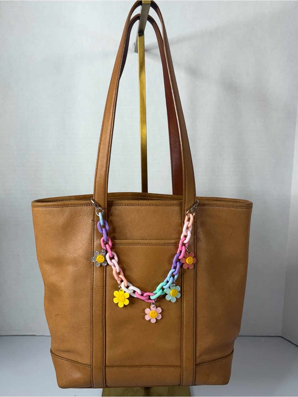 Coach Hampton Shopper Tote with COA Tan Natural Cowhide Leather (Style 5187)
